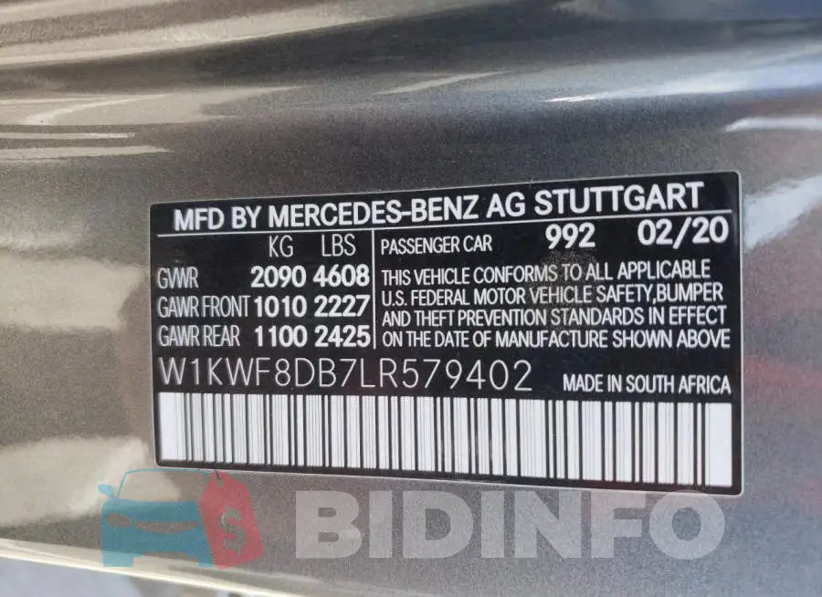 W1KWF8DB7LR579402 Photo# 13