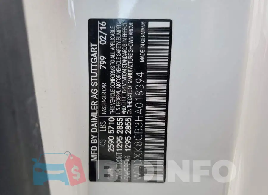 WDDXK8CB3HA018394 Photo# 13