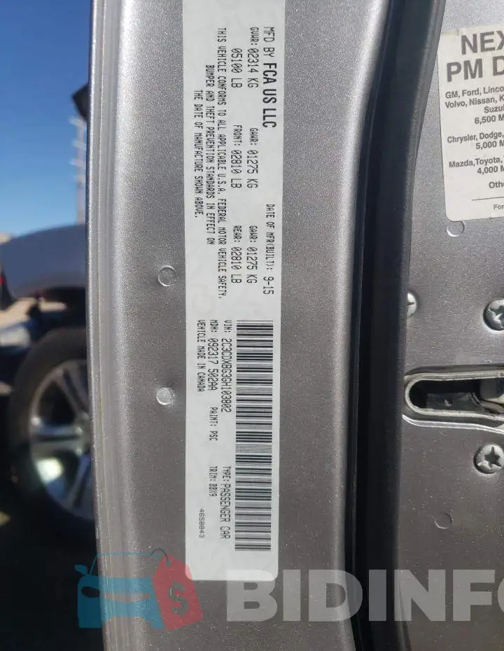 2C3CDXBG3GH103802 Photo# 10