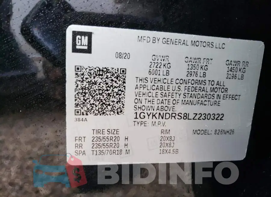 1GYKNDRS8LZ230322 Photo# 10