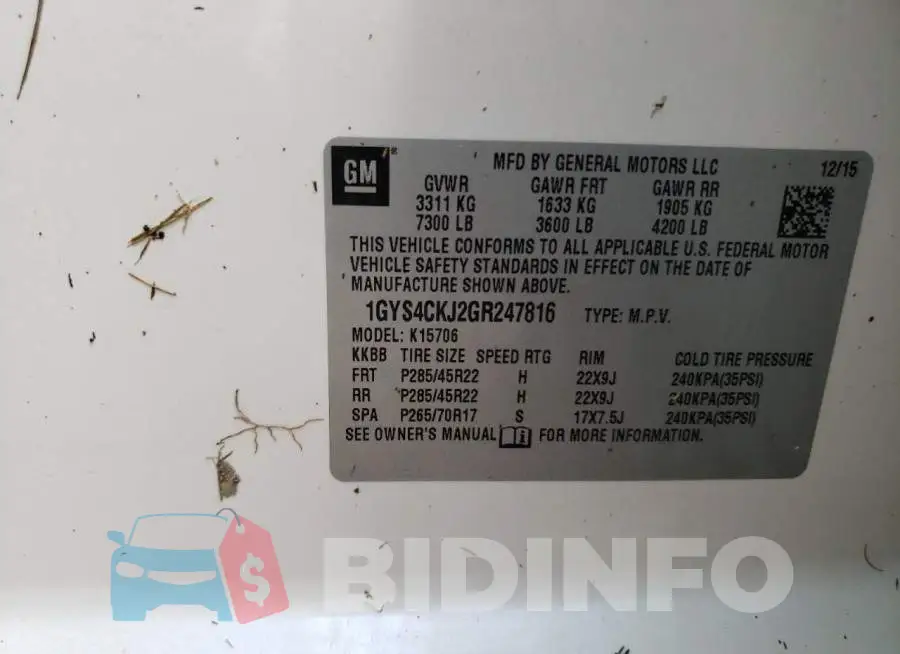 1GYS4CKJ2GR247816 Photo# 10