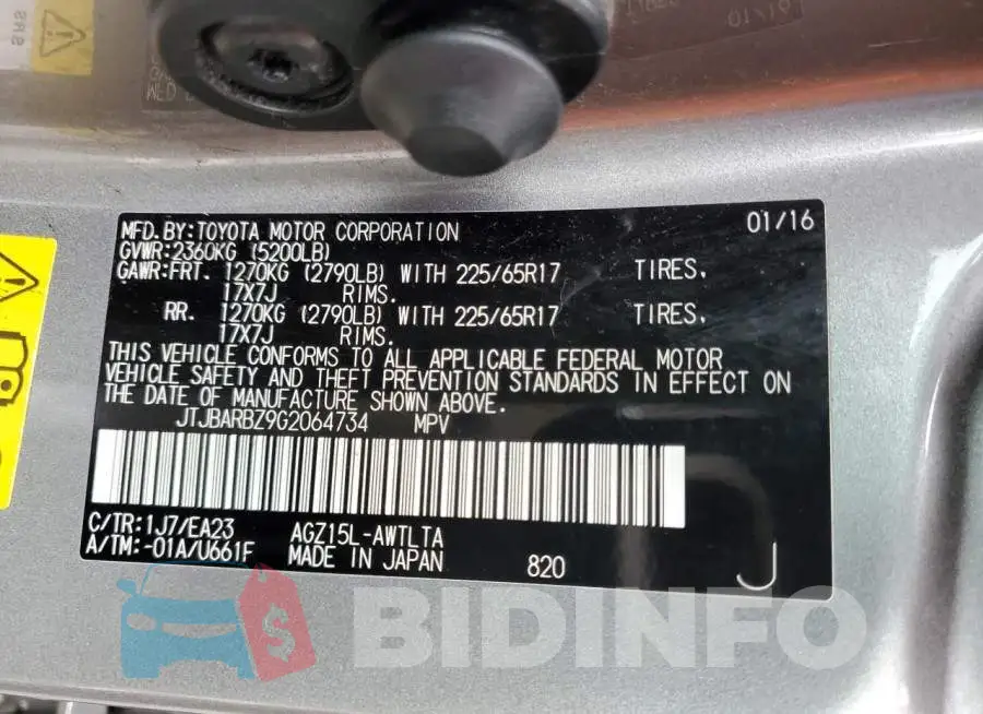 JTJBARBZ9G2064734 Photo# 10