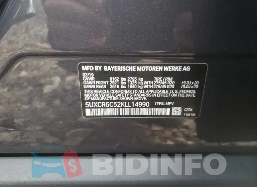 5UXCR6C52KLL14990 Photo# 10
