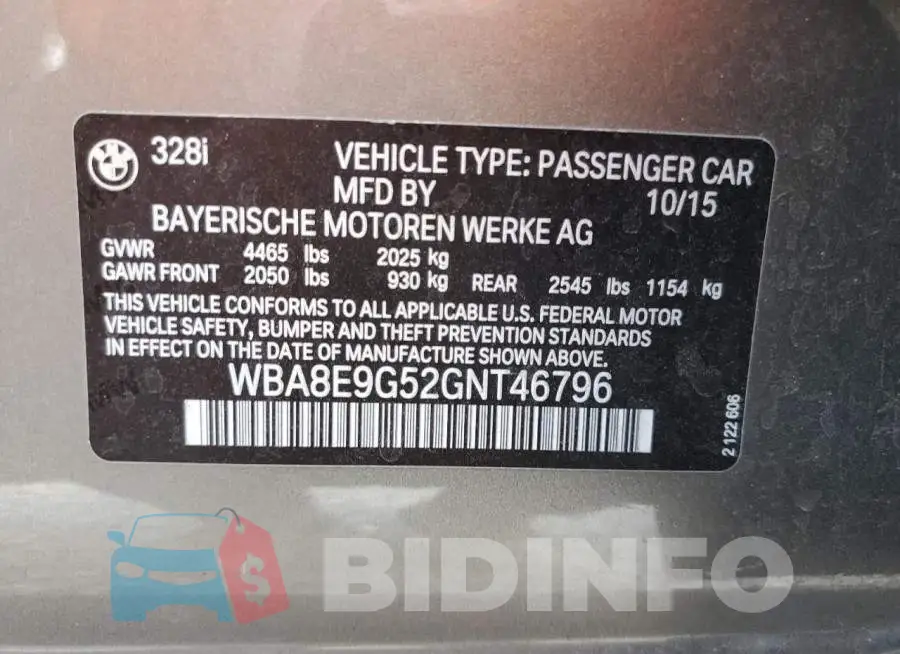 WBA8E9G52GNT46796 Photo# 10