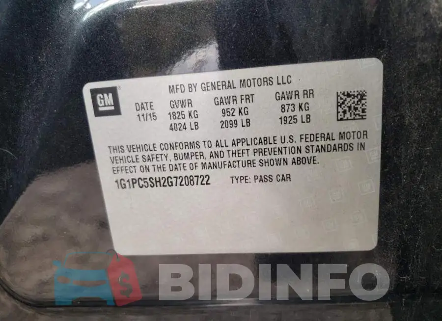 1G1PC5SH2G7208722 Photo# 10