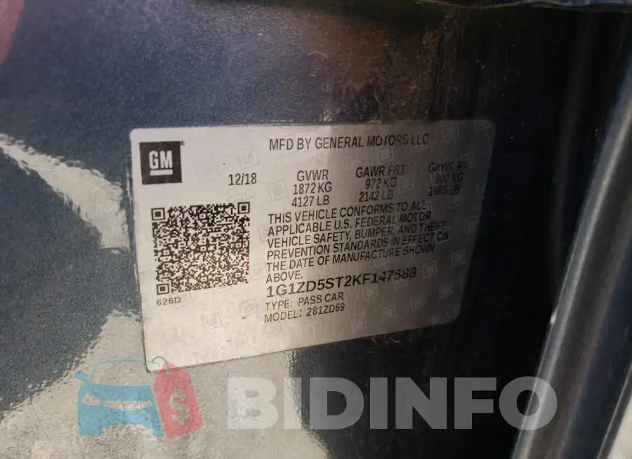 1G1ZD5ST2KF147588 Photo# 12