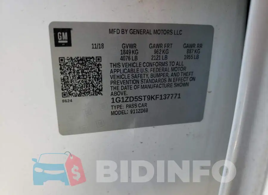 1G1ZD5ST9KF137771 Photo# 10