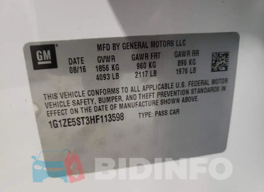 1G1ZE5ST3HF113598 Photo# 10