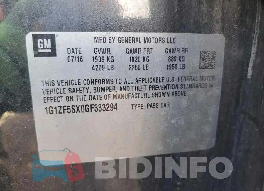 1G1ZF5SX0GF333294 Photo# 10