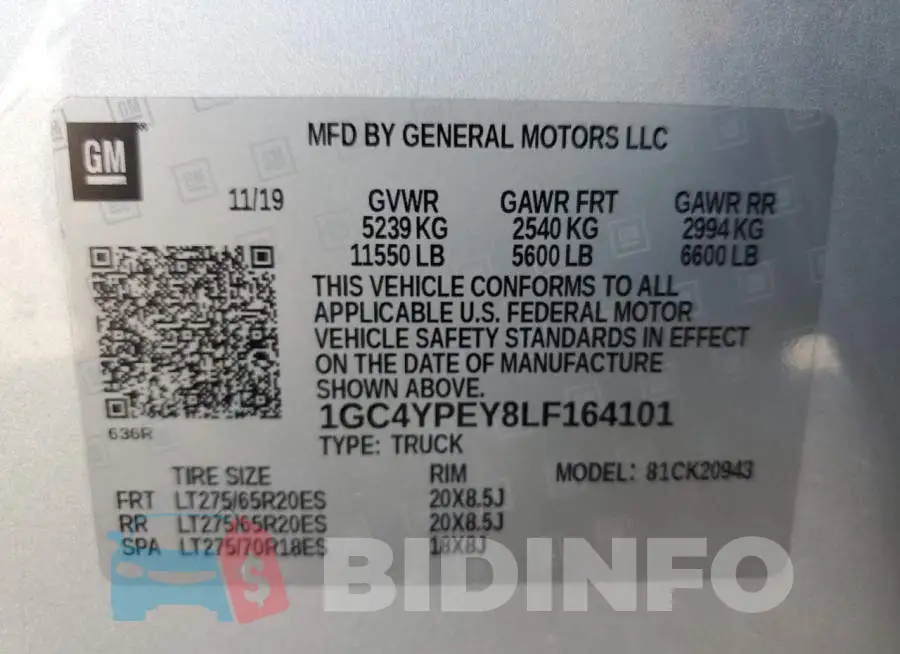 1GC4YPEY8LF164101 Photo# 10