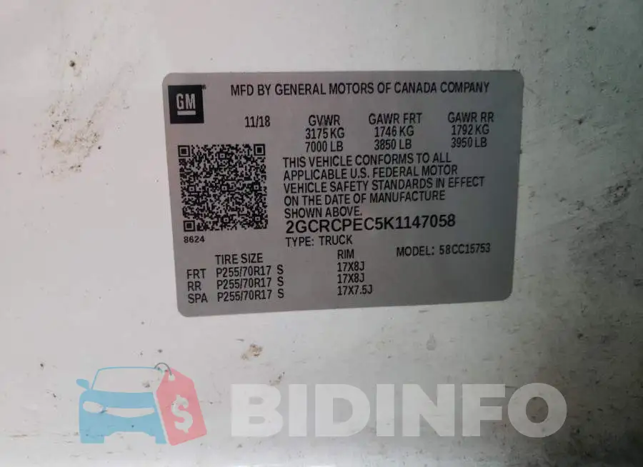 2GCRCPEC5K1147058 Photo# 10