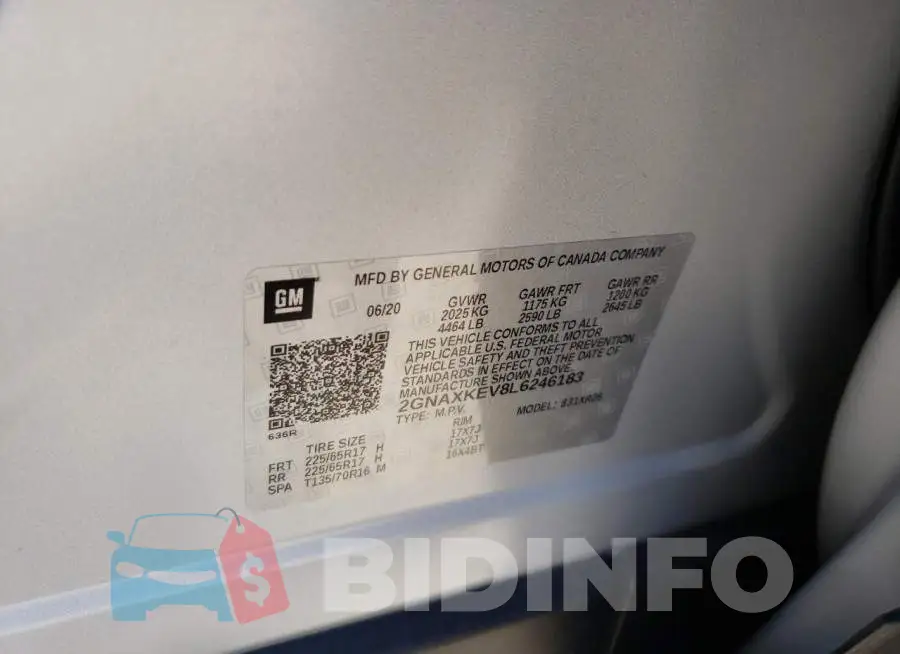 2GNAXKEV8L6246183 Photo# 10