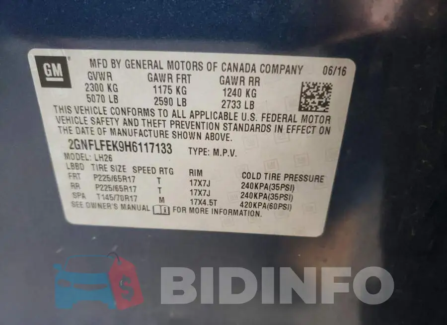2GNFLFEK9H6117133 Photo# 10