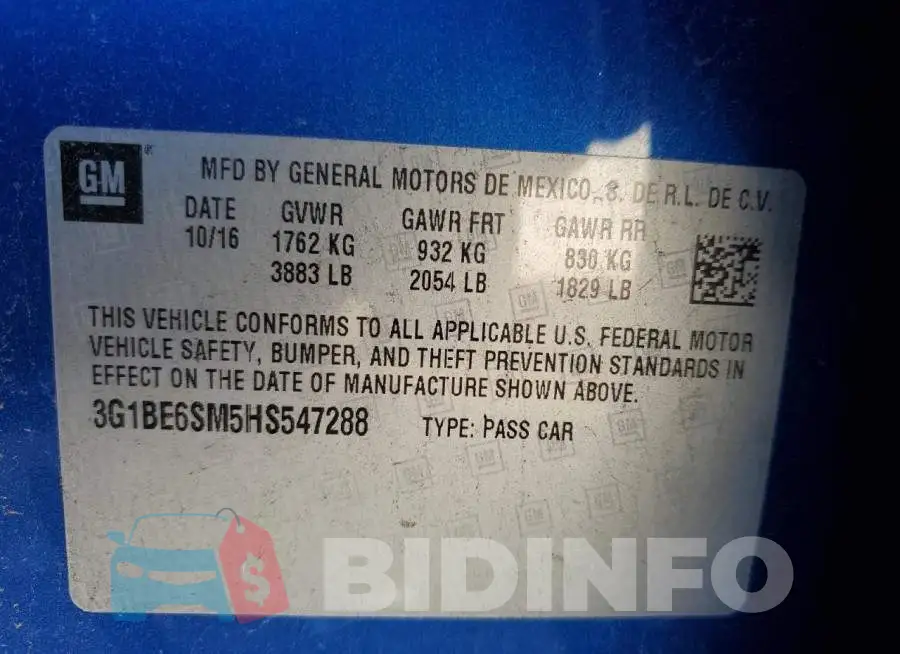 3G1BE6SM5HS547288 Photo# 10