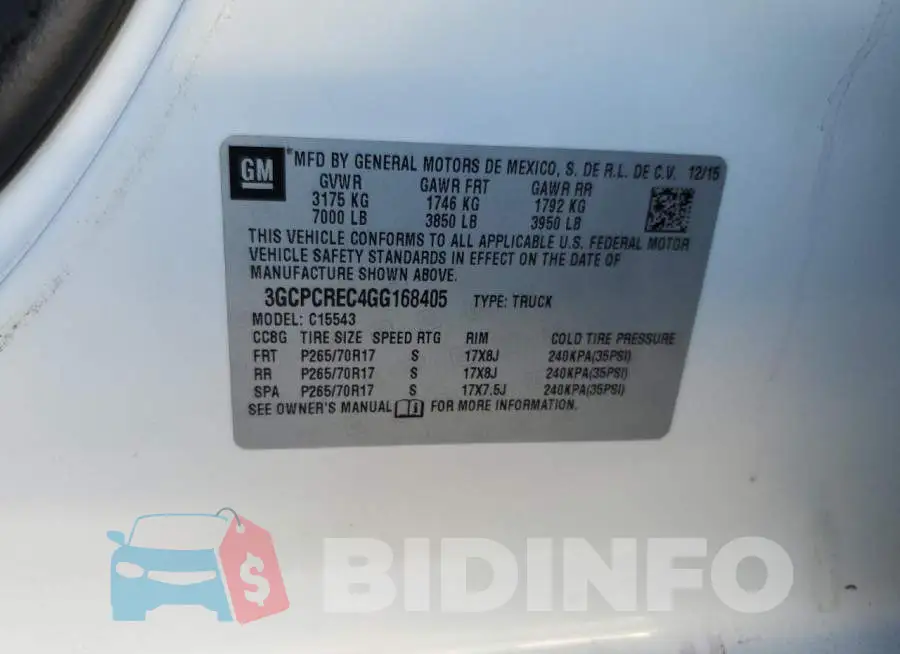 3GCPCREC4GG168405 Photo# 10