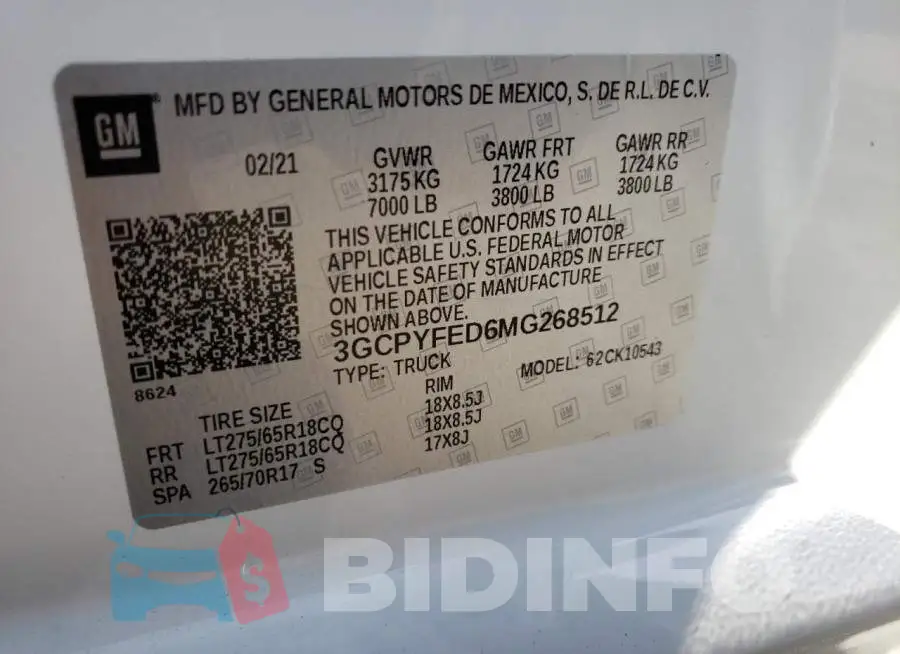 3GCPYFED6MG268512 Photo# 10