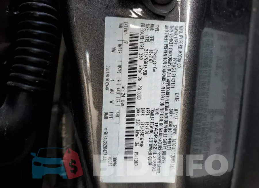 1FADP3F22HL218593 Photo# 10