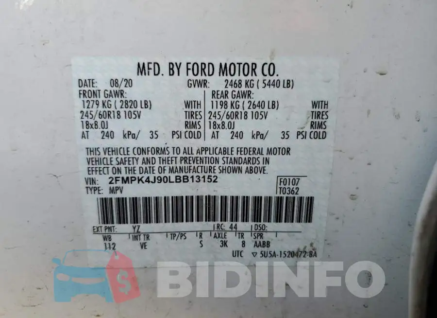 2FMPK4J90LBB13152 Photo# 10