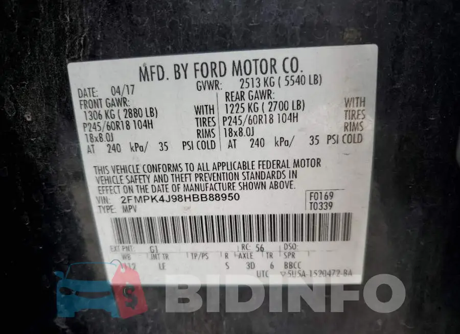 2FMPK4J98HBB88950 Photo# 10