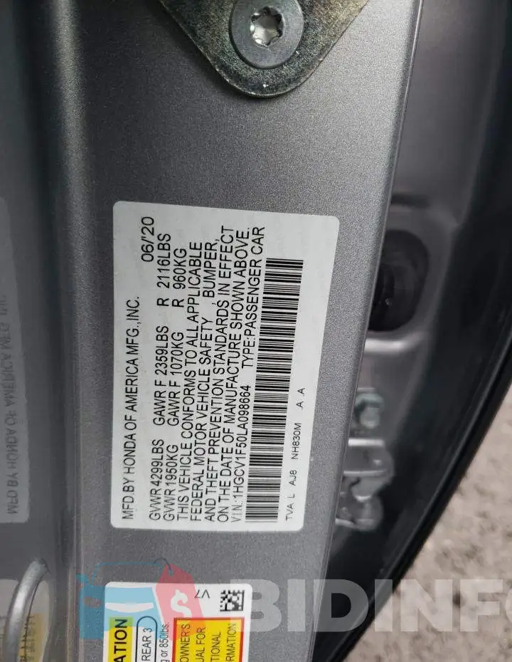1HGCV1F50LA098664 Photo# 13