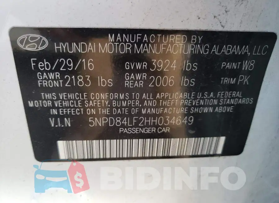 5NPD84LF2HH034649 Photo# 10