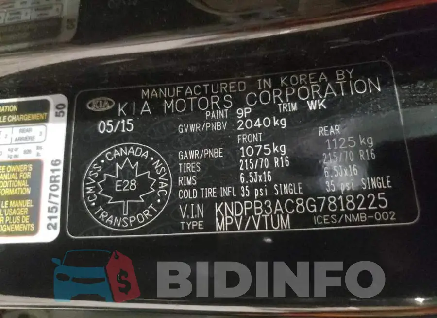 KNDPB3AC8G7818225 Photo# 13