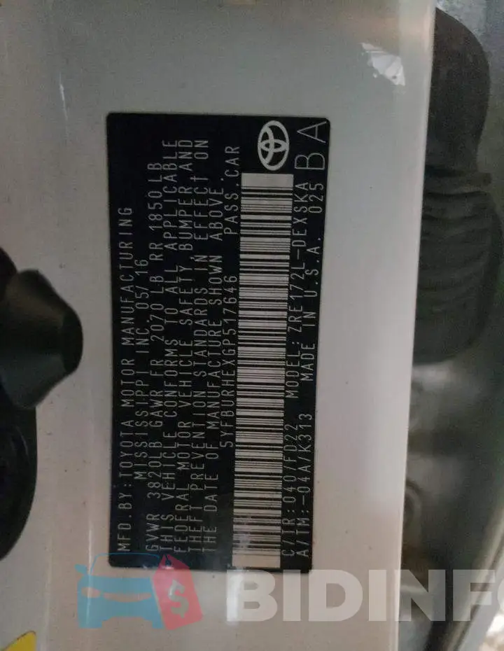 5YFBURHEXGP517646 Photo# 10