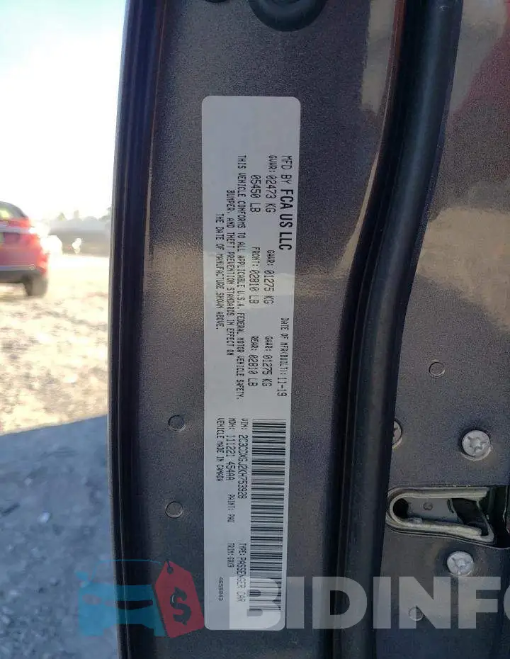2C3CDXGJ2KH753928 Photo# 10