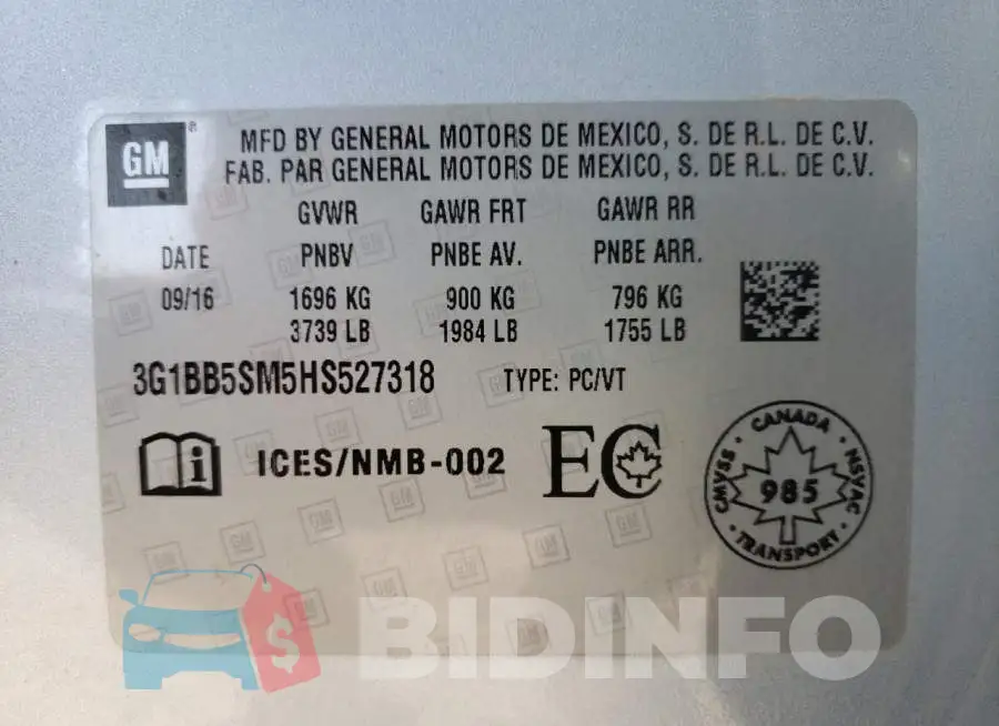 3G1BB5SM5HS527318 Photo# 10