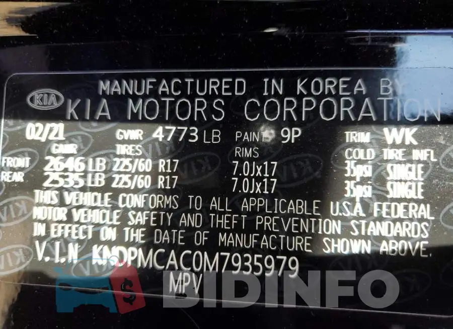 KNDPMCAC0M7935979 Photo# 10