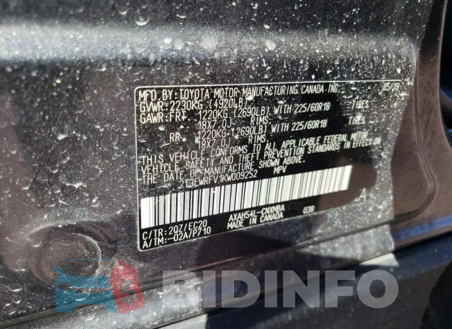 2T3EWRFV1KW009252 Photo# 10
