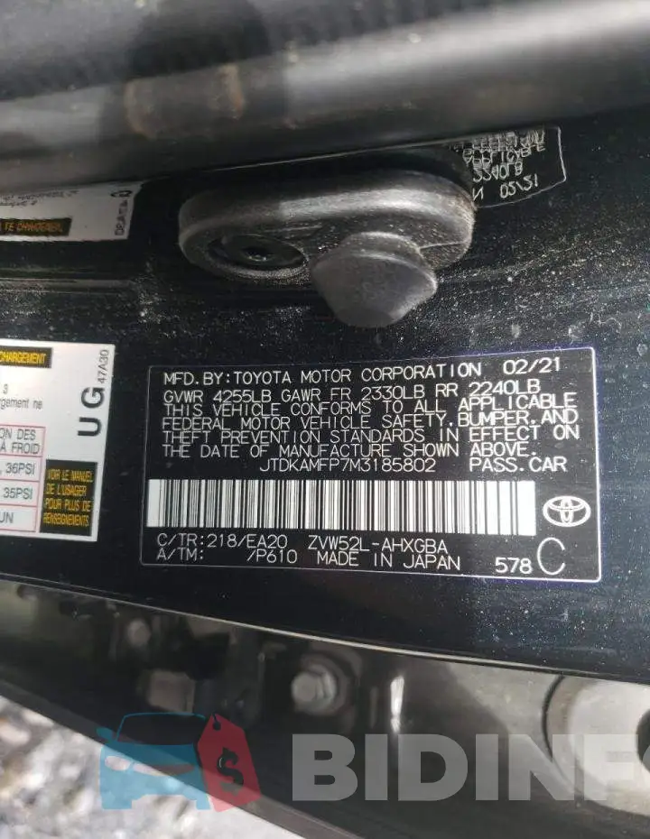 JTDKAMFP7M3185802 Photo# 10