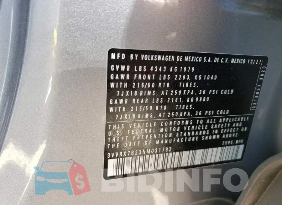 3VVRX7B23NM031792 Photo# 10