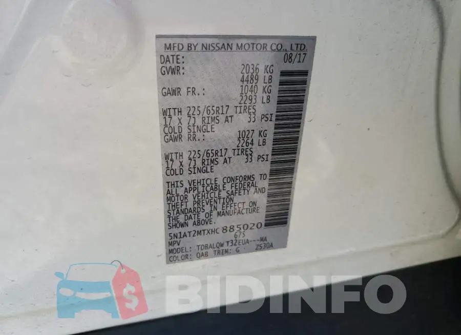 5N1AT2MTXHC885020 Photo# 10