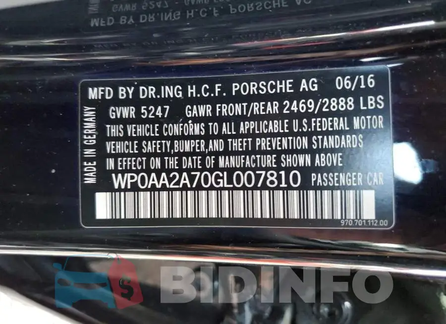 WP0AA2A70GL007810 Photo# 12