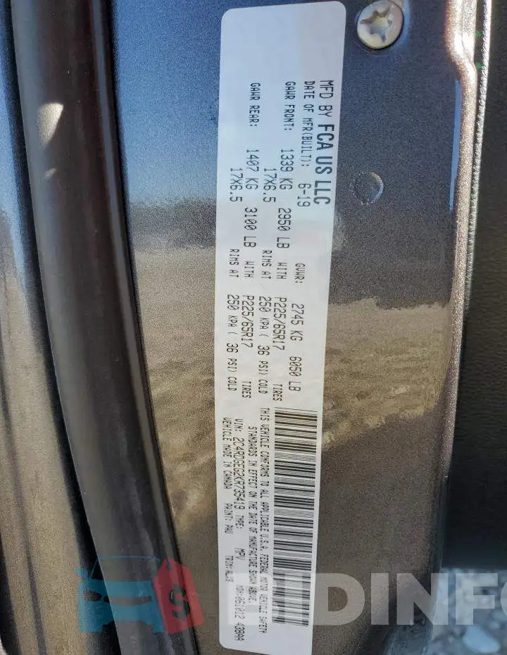2C4RDGEG2KR735419 Photo# 10