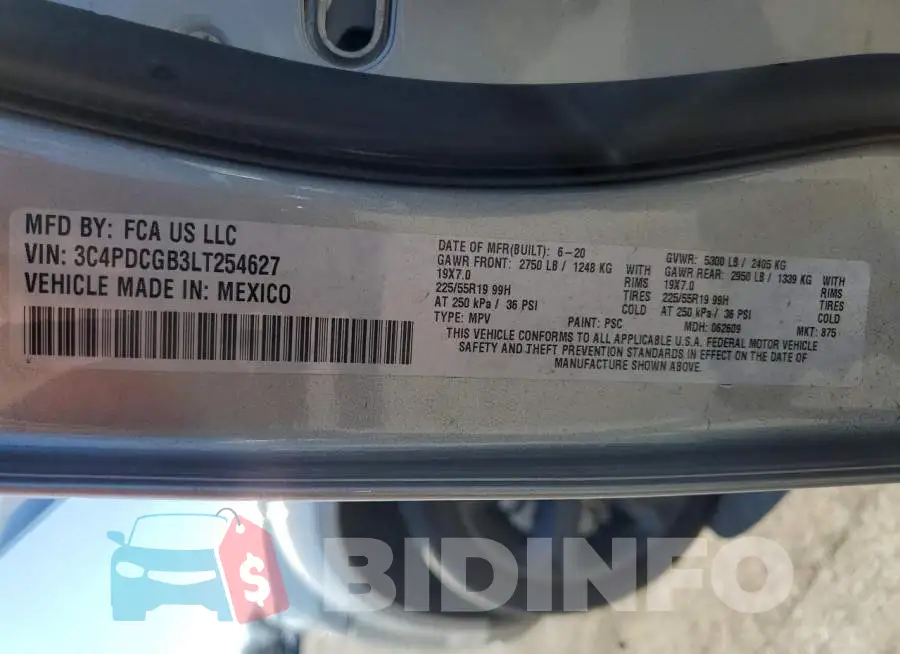 3C4PDCGB3LT254627 Photo# 10
