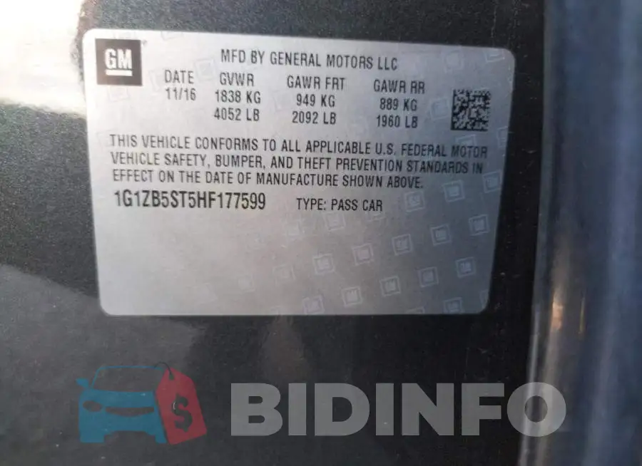 1G1ZB5ST5HF177599 Photo# 10