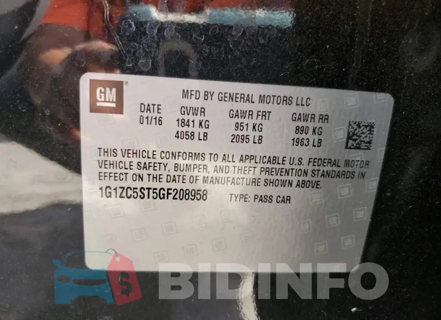 1G1ZC5ST5GF208958 Photo# 10