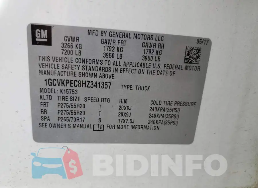 1GCVKPEC8HZ341357 Photo# 10