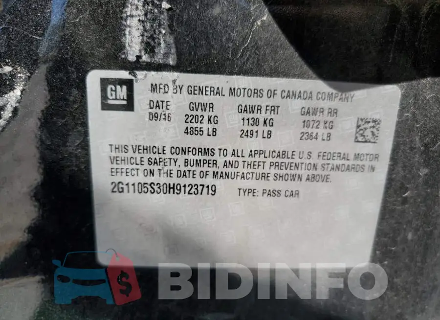2G1105S30H9123719 Photo# 10