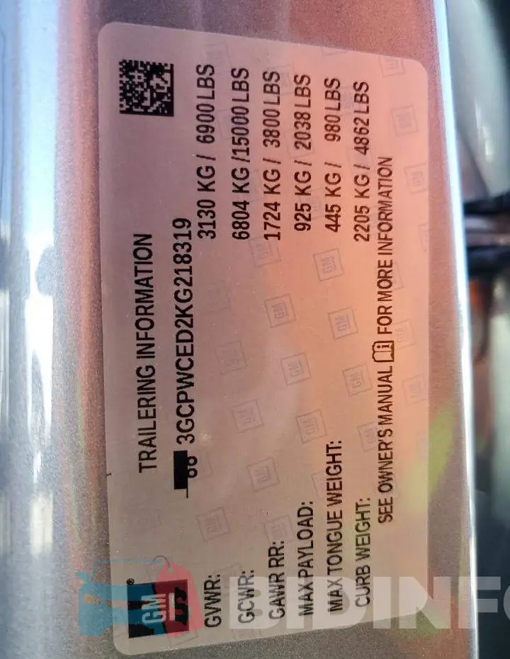 3GCPWCED2KG218319 Photo# 10