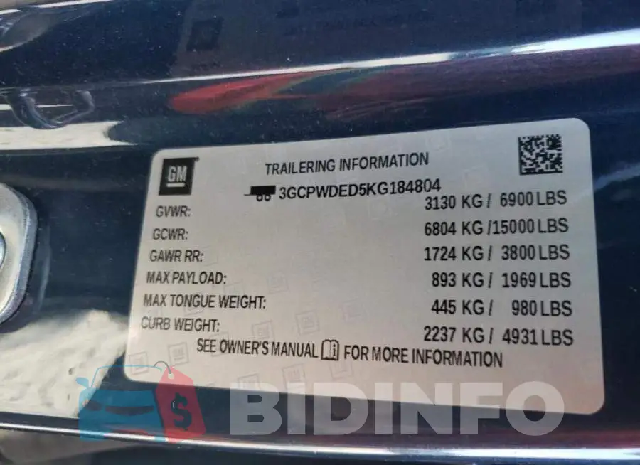 3GCPWDED5KG184804 Photo# 10