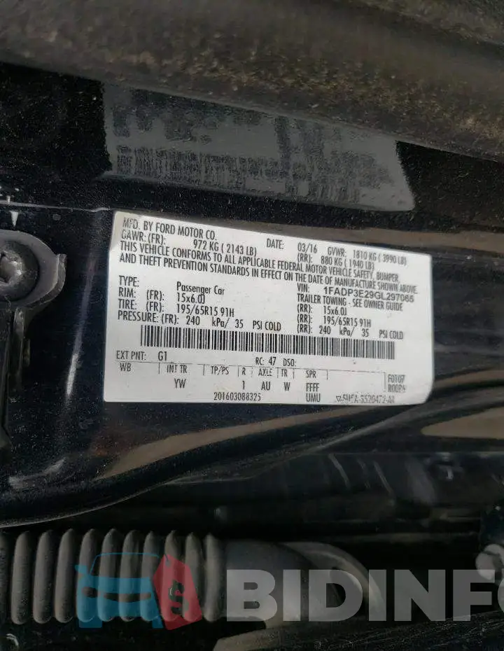 1FADP3E29GL297065 Photo# 10