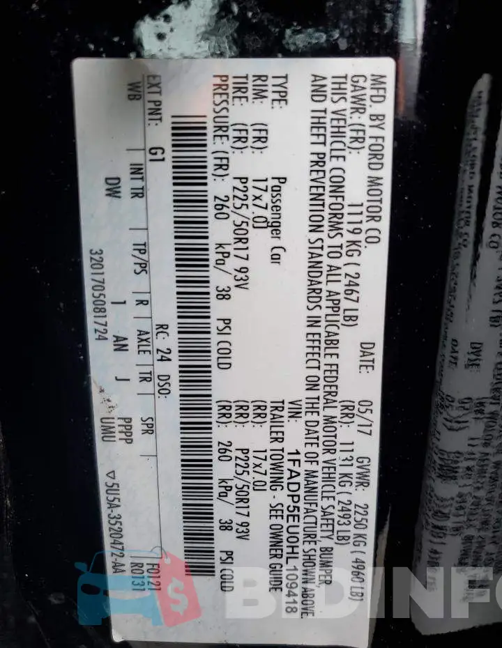 1FADP5EU0HL109418 Photo# 12
