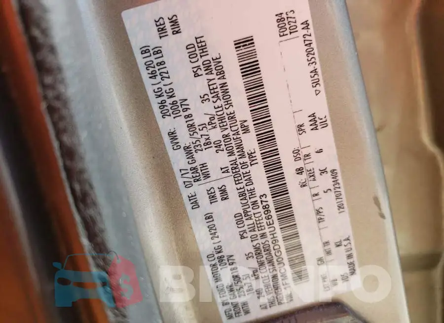 1FMCU0GD9HUE69873 Photo# 10