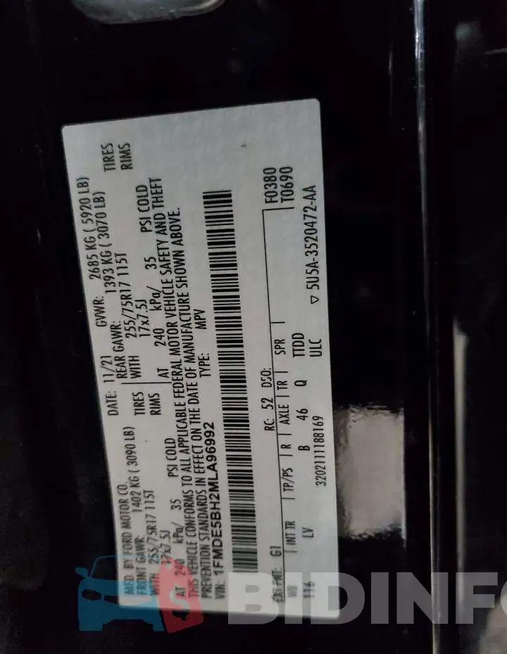 1FMDE5BH2MLA96992 Photo# 10
