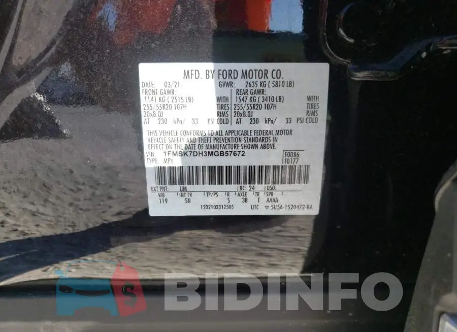 1FMSK7DH3MGB57672 Photo# 10