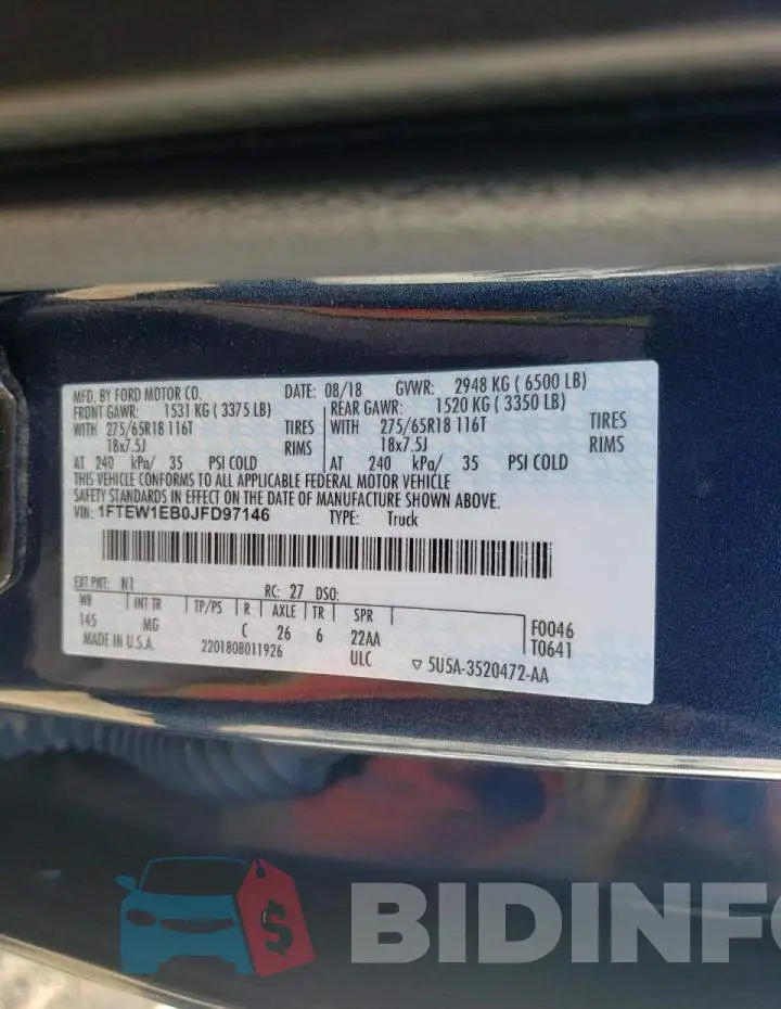 1FTEW1EB0JFD97146 Photo# 10