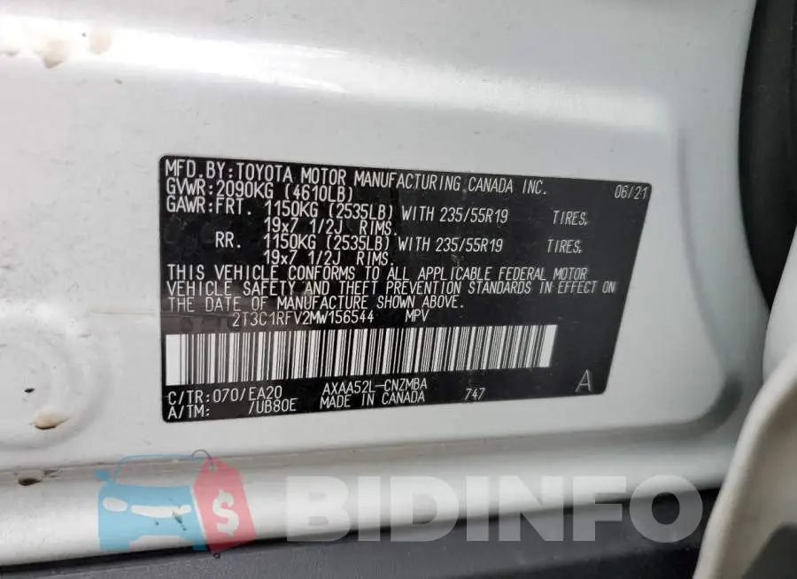 2T3C1RFV2MW156544 Photo# 10